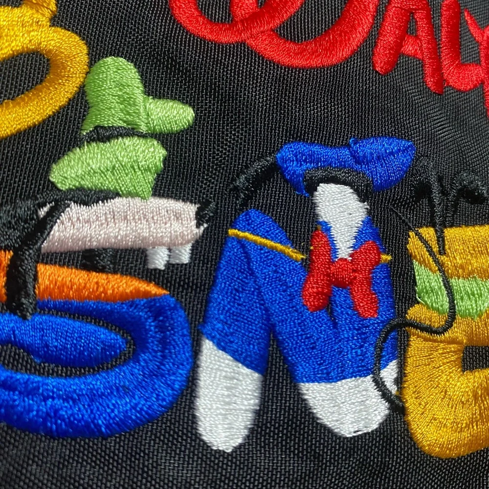 Vintage Walt Disney World Mickey/Winnie the Pooh Embroidery Drawstring Backpack